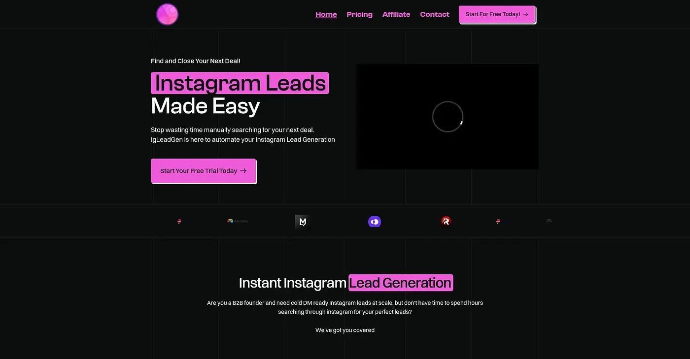 Screenshot of Instagram Lead Generation AI