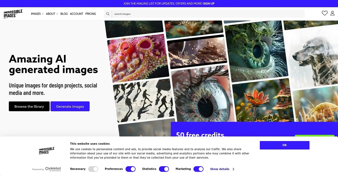 Screenshot of Impossible Images AI