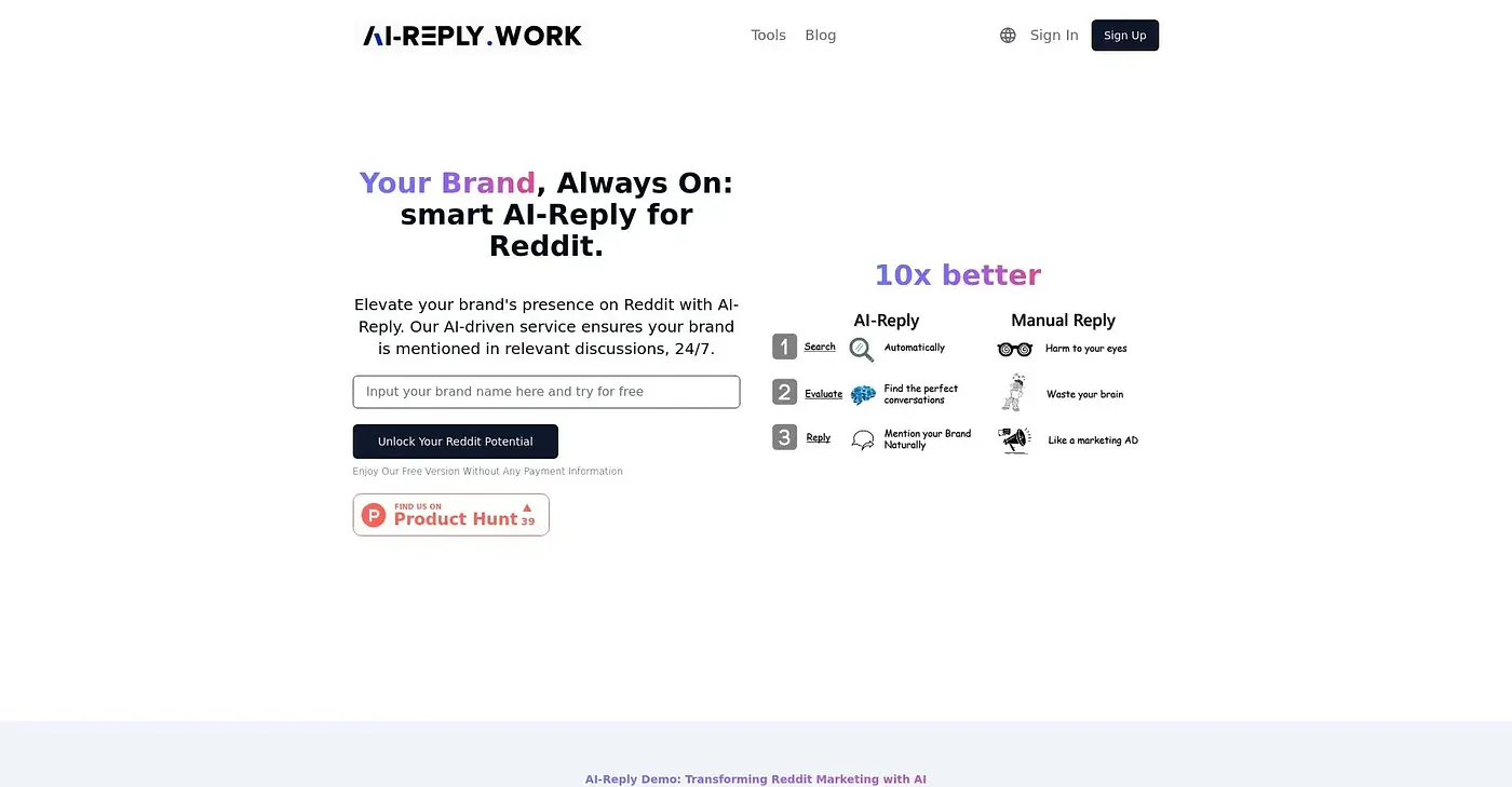 Screenshot of AI-Reply