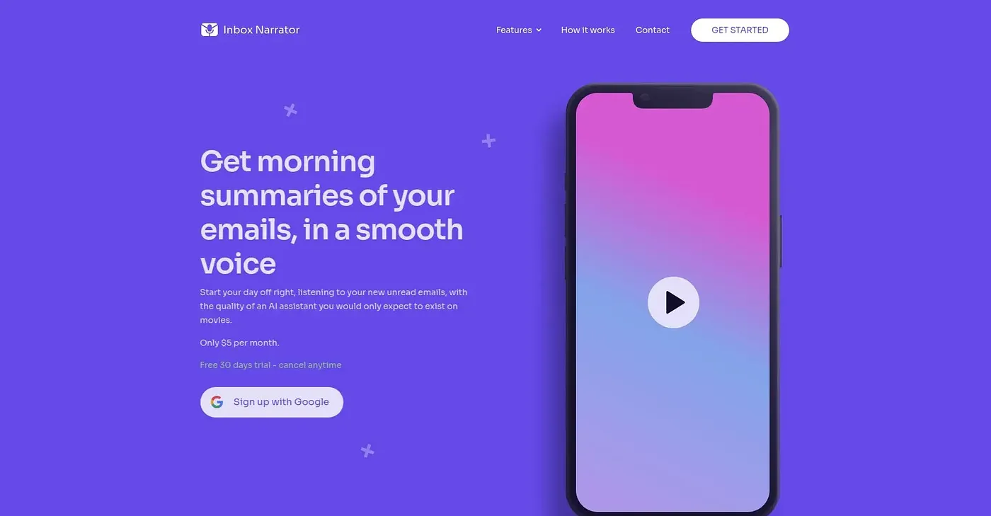 Screenshot of Inbox Narrator