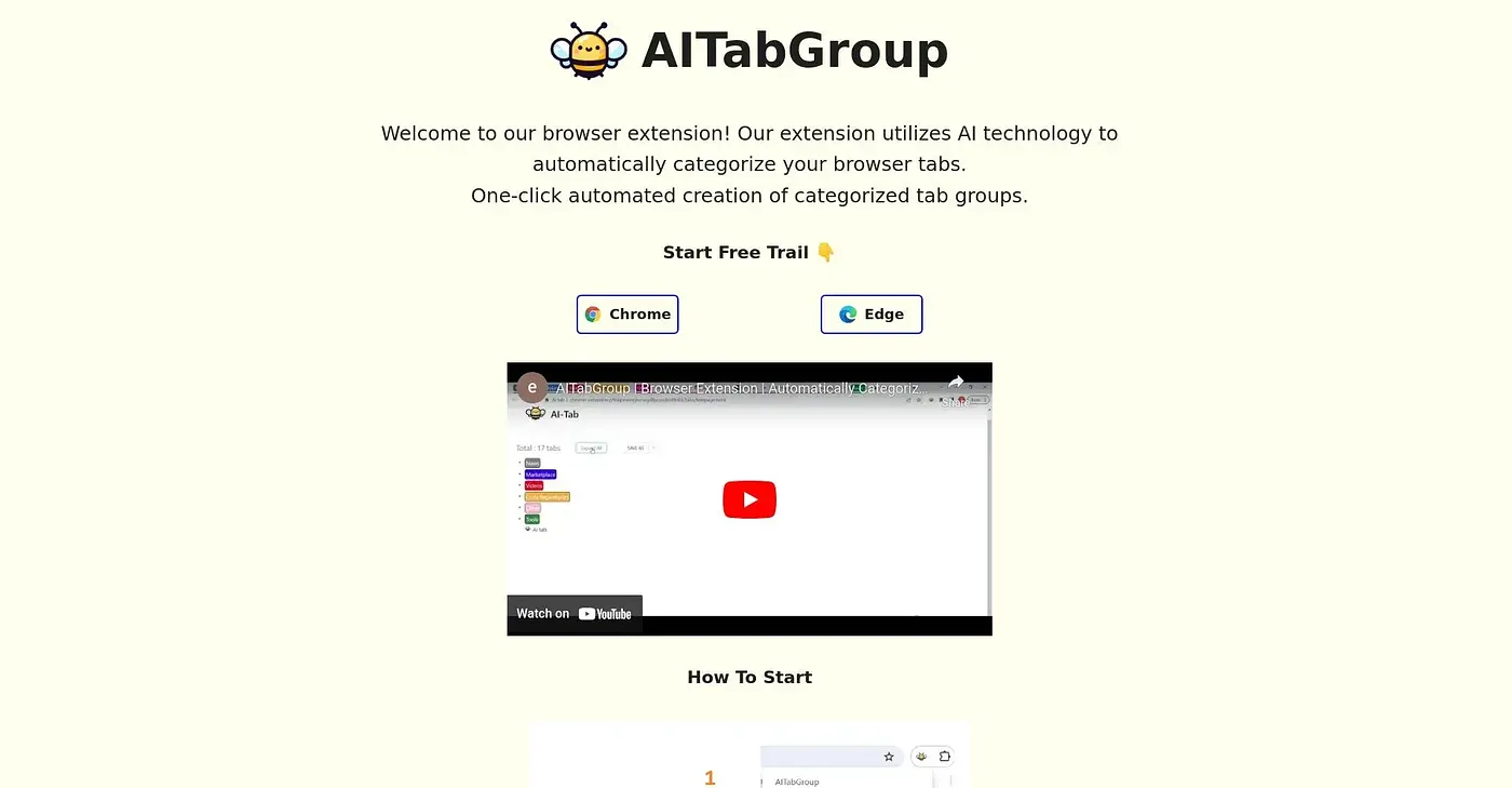 Screenshot of Intelligent Tab Categorization Chrome Extension