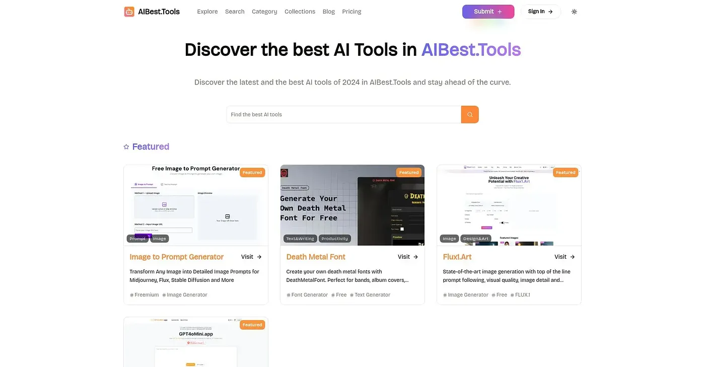 Screenshot of AIBest.Tools
