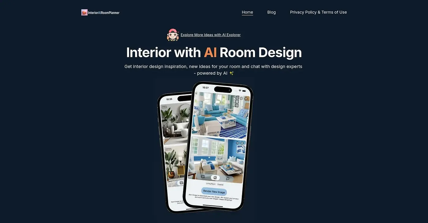 Screenshot of InteriorAI Room Planner
