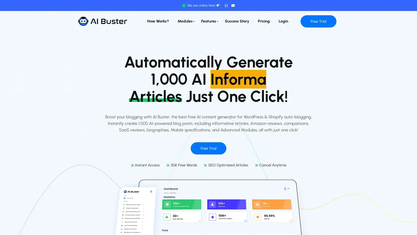 Screenshot of AIBuster