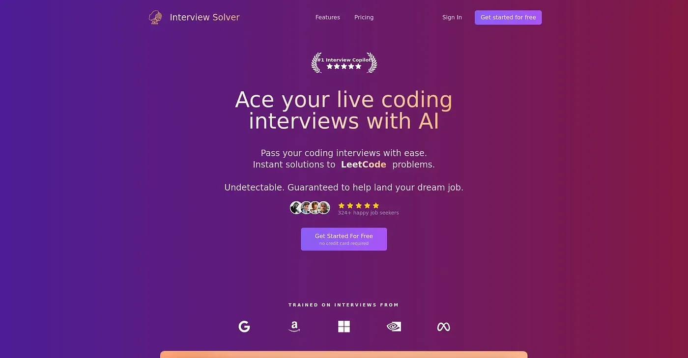 Screenshot of Interview Solver