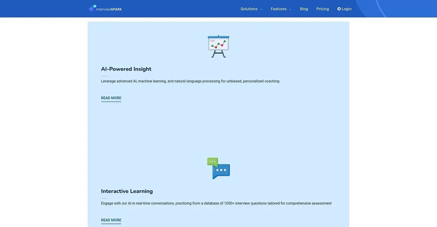 Screenshot of InterviewSpark