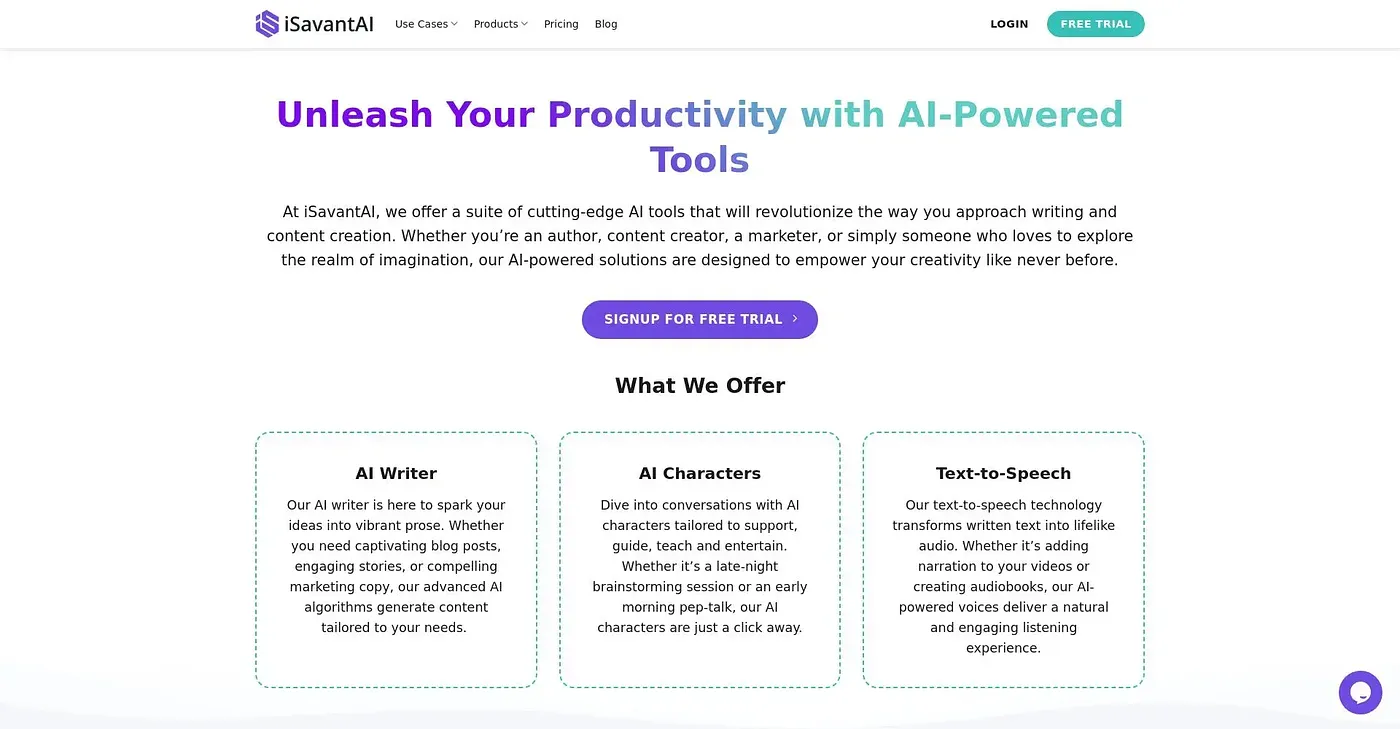 Screenshot of Isavant AI