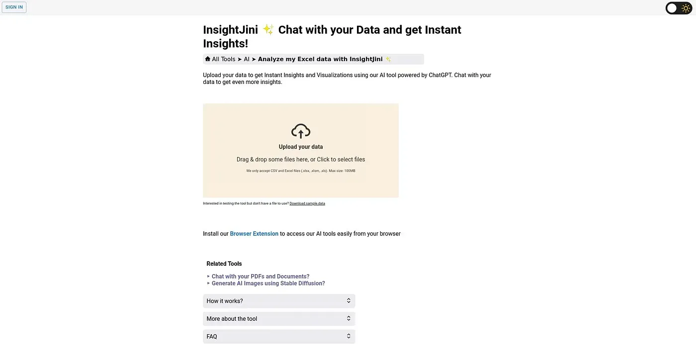 Screenshot of Instant Insights