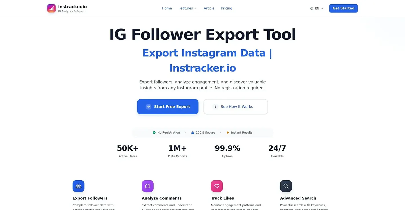 Screenshot of Instracker