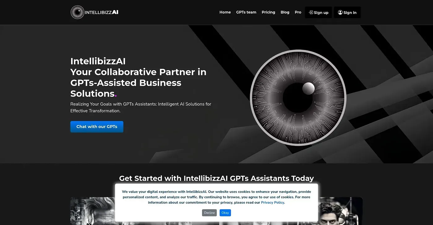 Screenshot of IntellibizzAI