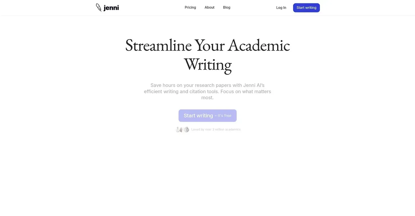 Screenshot of Jenni AI