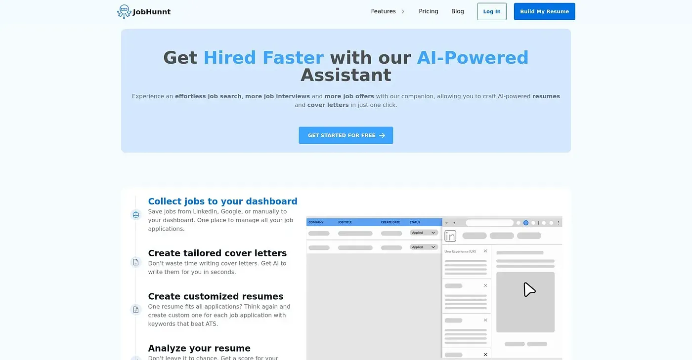 Screenshot of Job Hunnt