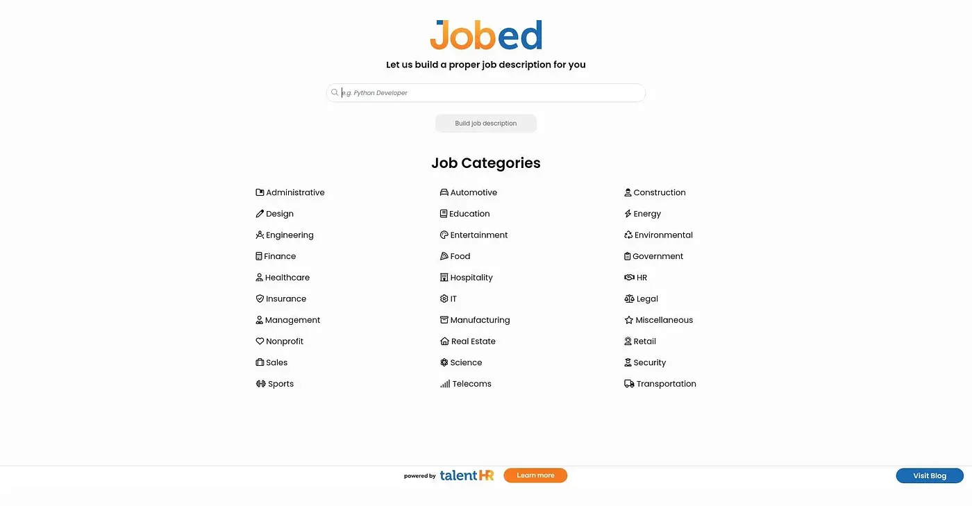 Screenshot of Jobed AI