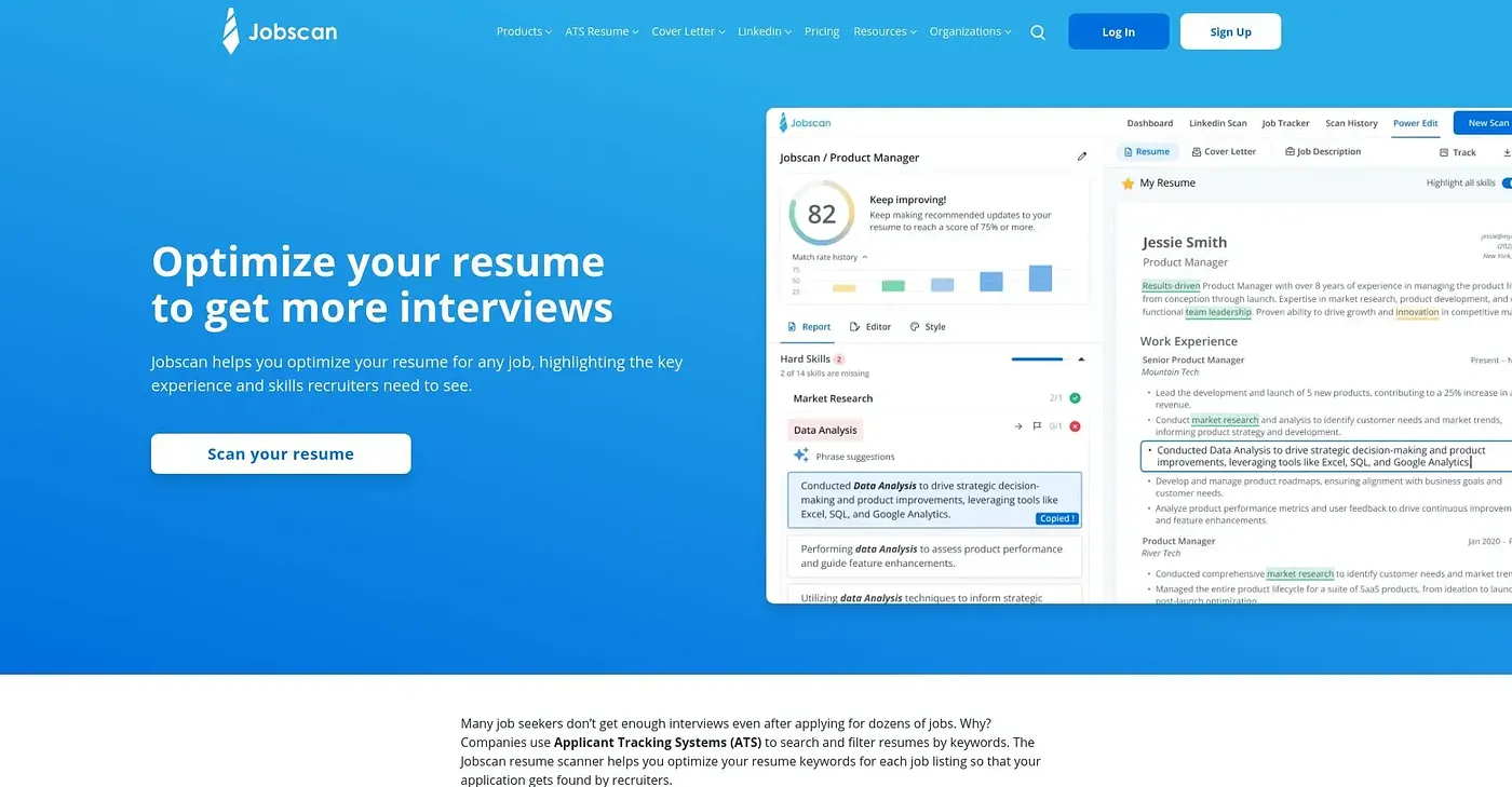 Screenshot of Jobscan