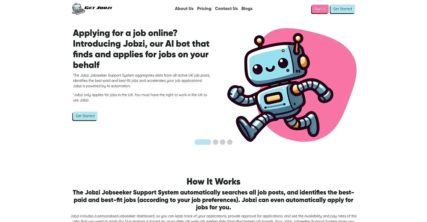 Screenshot of Jobzi
