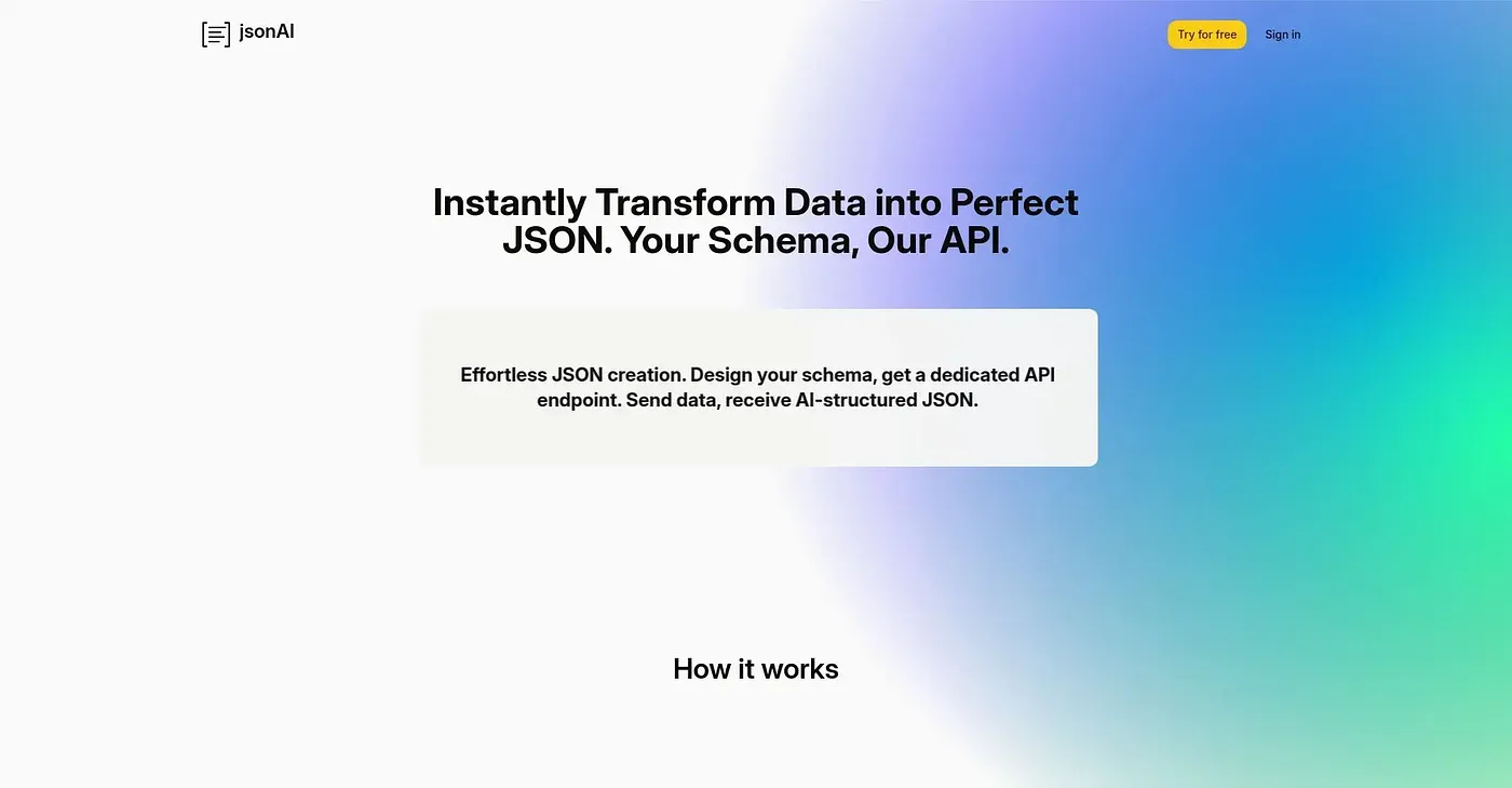 Screenshot of JSON AI