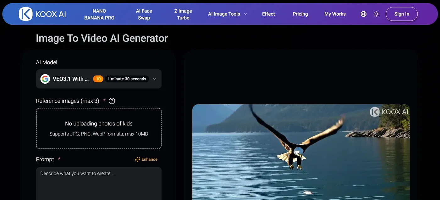 Screenshot of KOOX AI