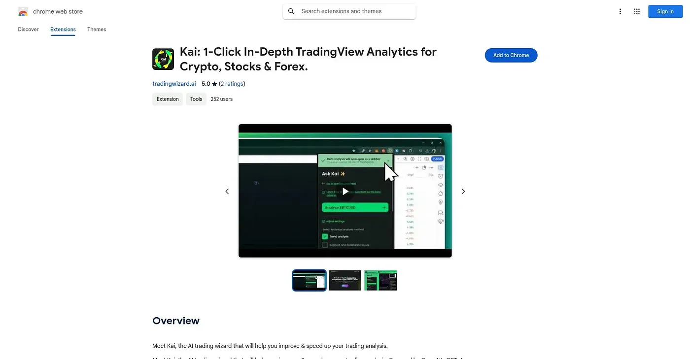 Screenshot of Kai 1 Click In Depth Trad Chrome Extension
