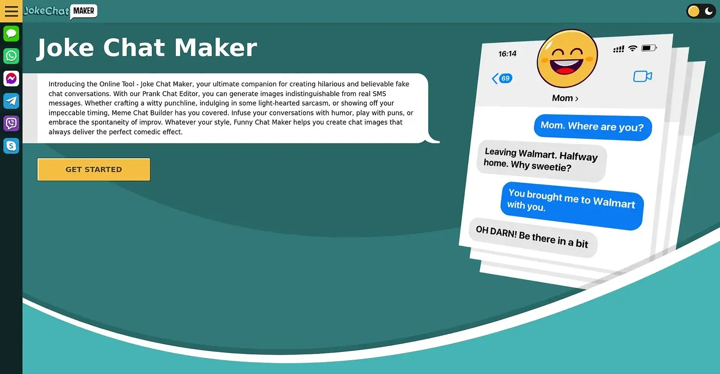 Screenshot of Joke Chat Maker