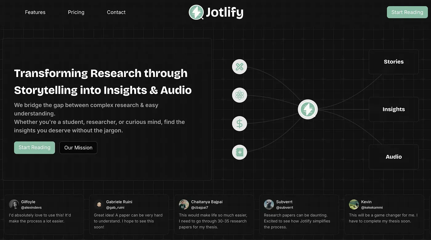 Screenshot of Jotlify