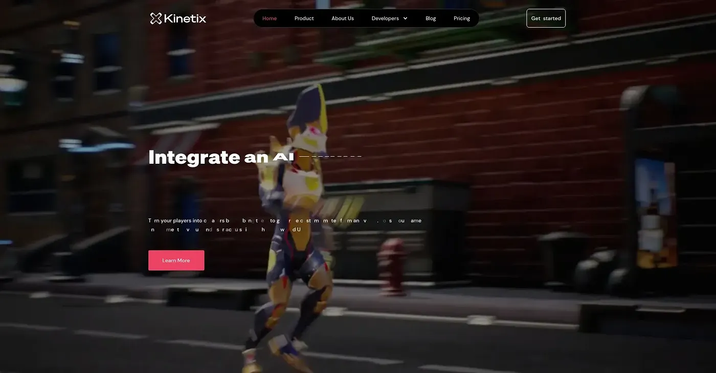 Screenshot of Kinetix AI Emote Creator