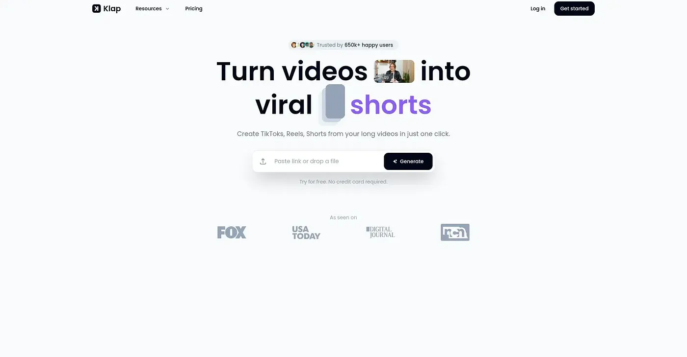 Screenshot of Klap