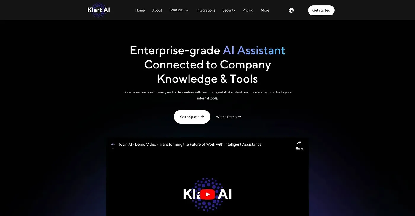 Screenshot of Klart AI