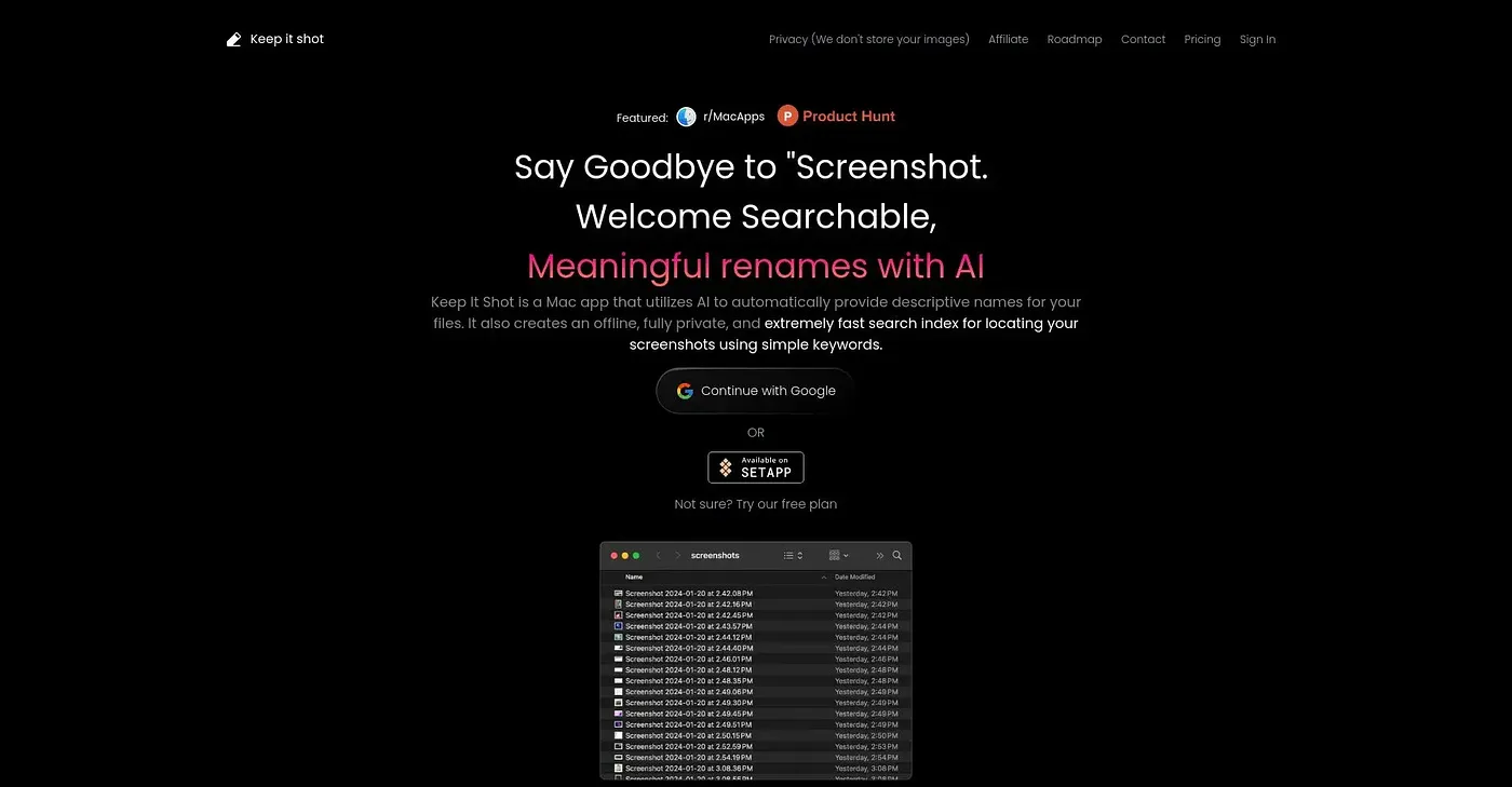 Screenshot of Keep It Shot