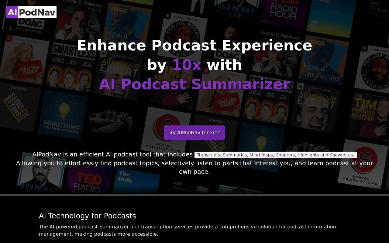 Screenshot of AIPodNav