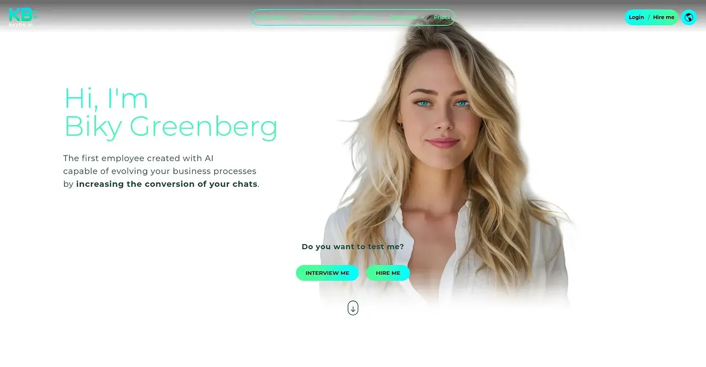 Screenshot of Keybe AI