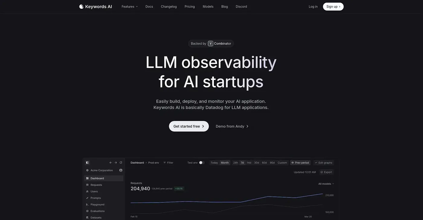 Screenshot of Keywords AI