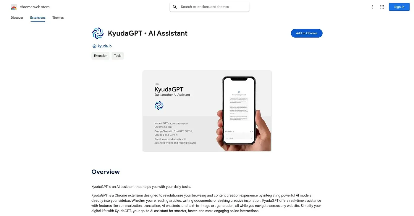 Screenshot of KyudaGPT