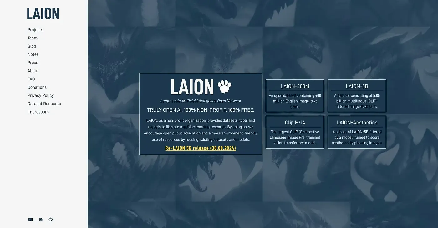 Screenshot of LAION