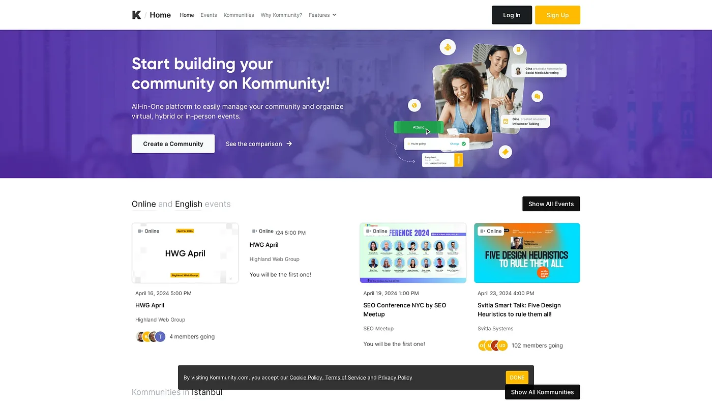 Screenshot of Kommunity