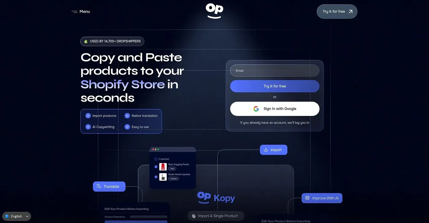 Screenshot of Kopy