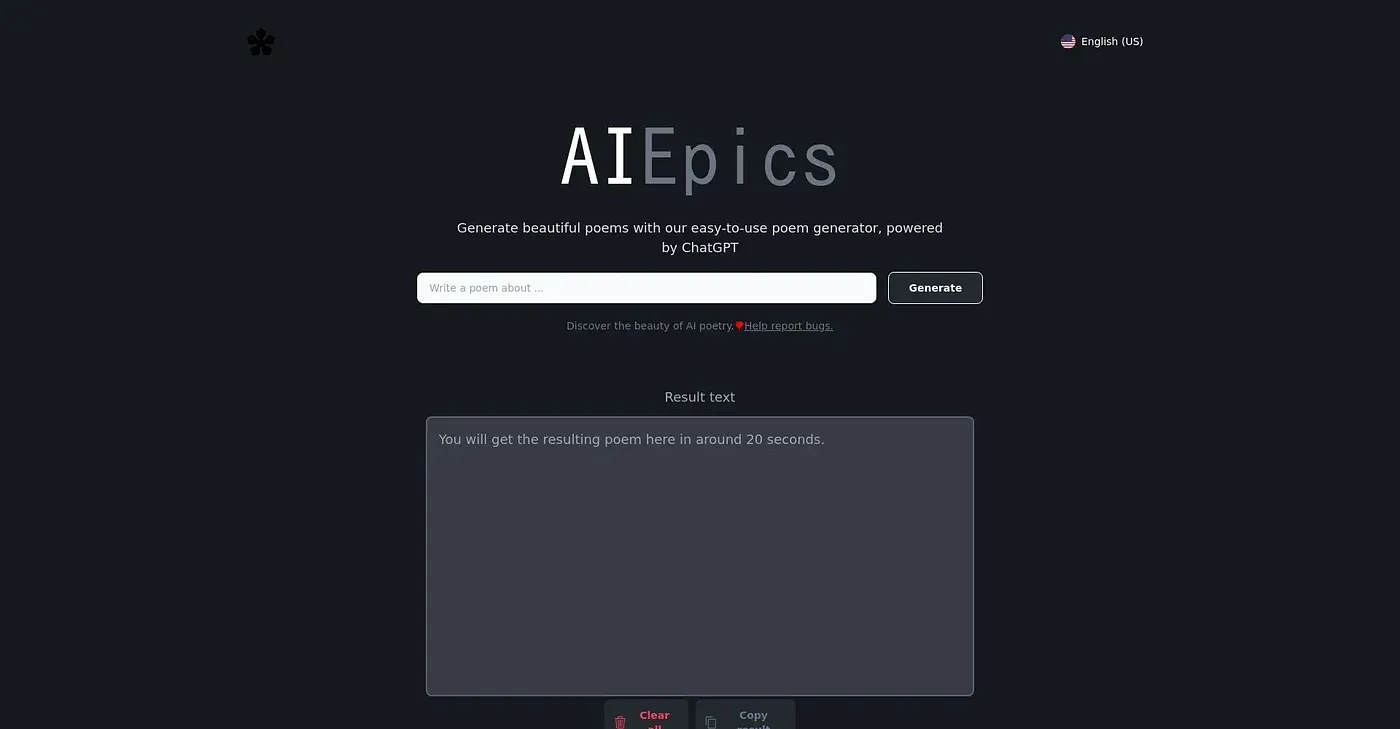 Screenshot of AIepics