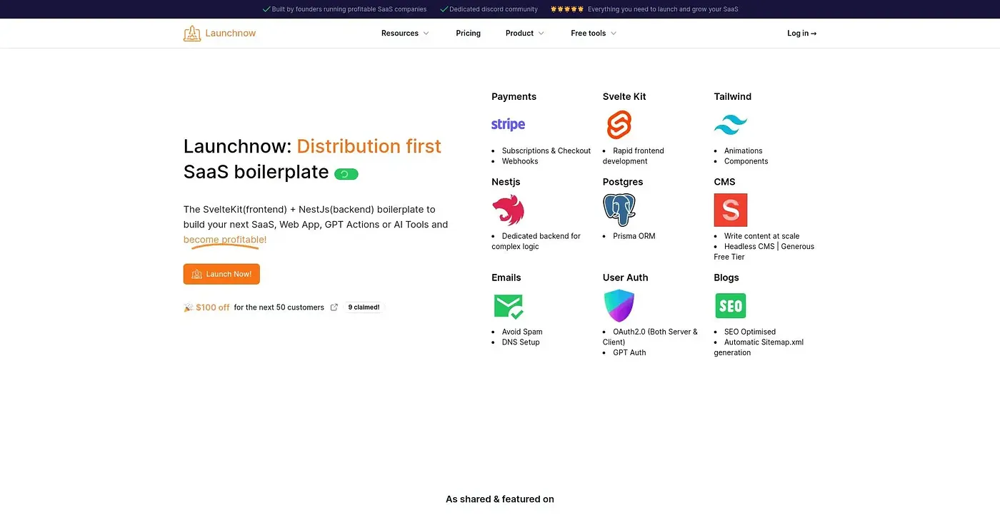 Screenshot of Launchnow