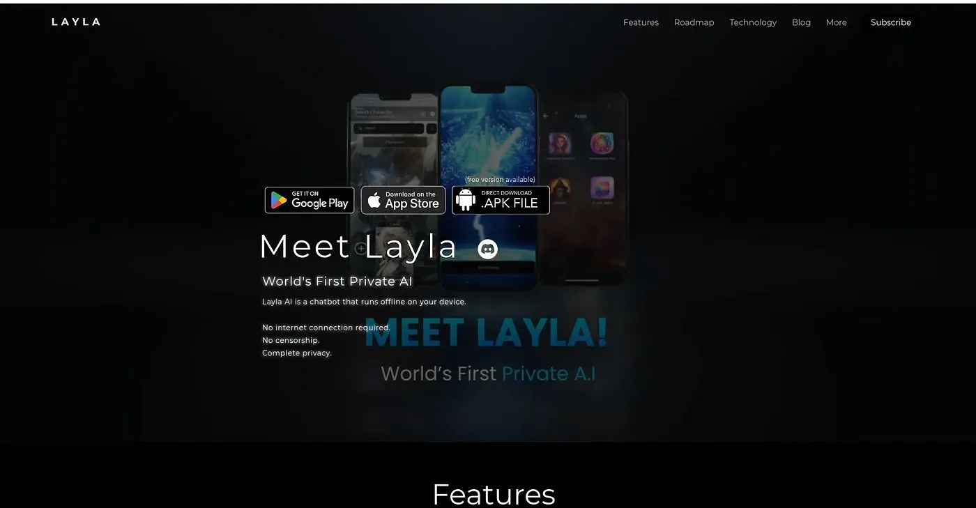 Screenshot of Layla