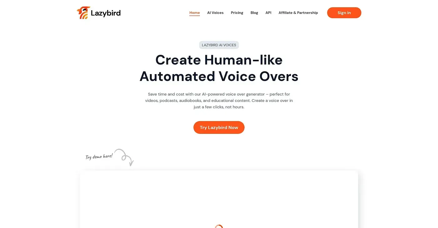 Screenshot of Lazybird