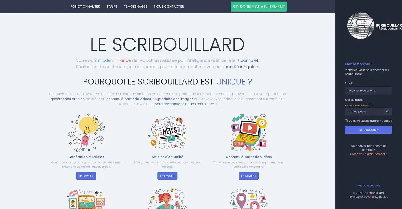 Screenshot of Le Scribouillard