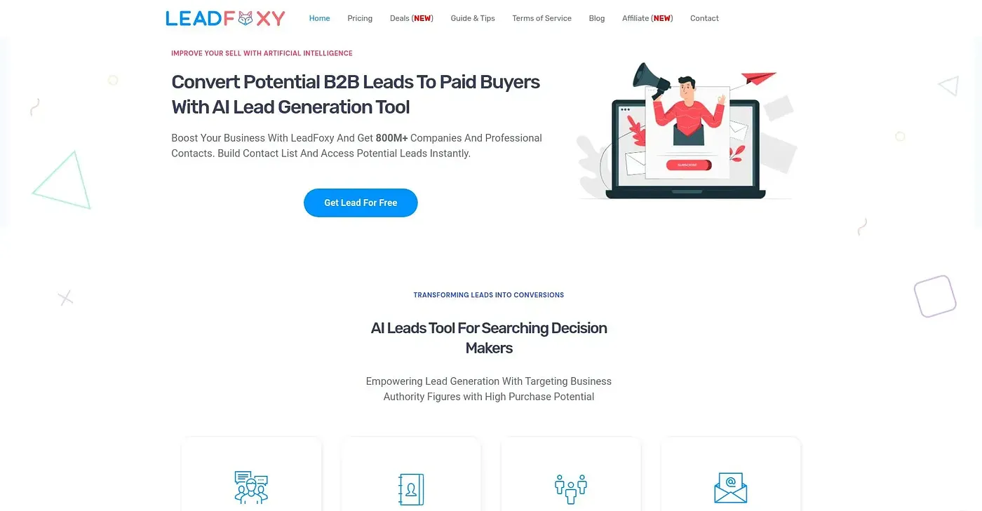 Screenshot of LeadFoxy
