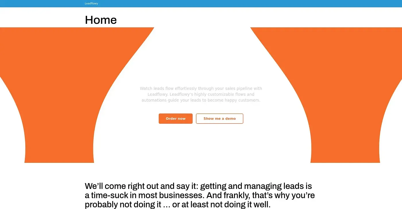 Screenshot of Leadflowy