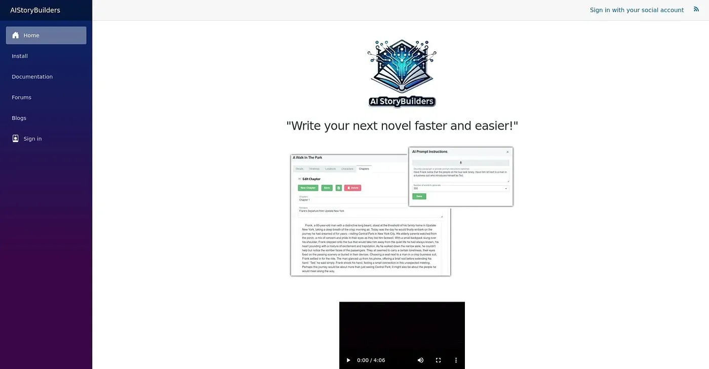 Screenshot of A I Story Builders
