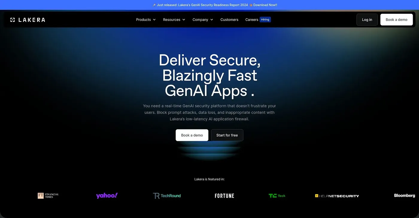 Screenshot of Lakera AI