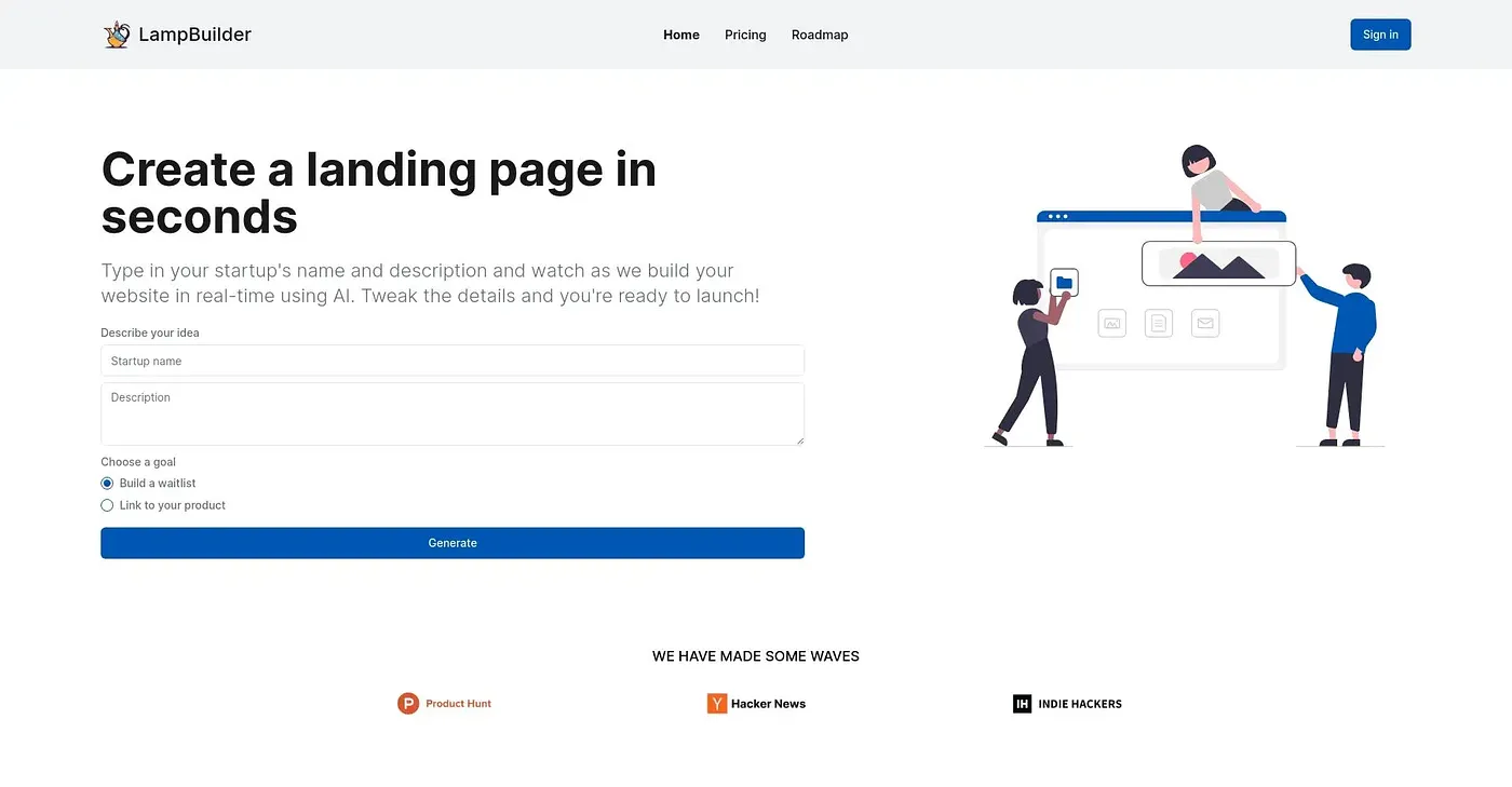 Screenshot of Lamp Builder