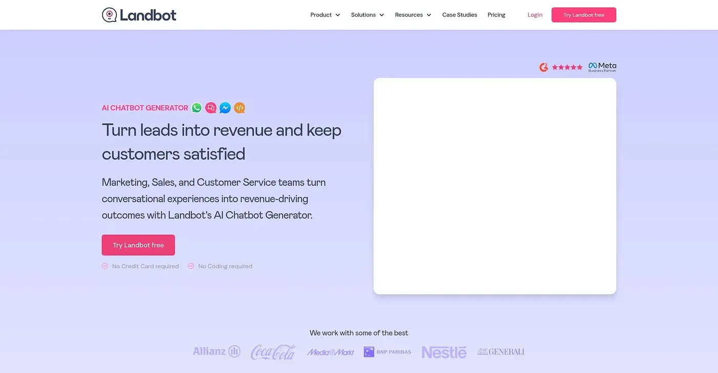 Screenshot of Landbot