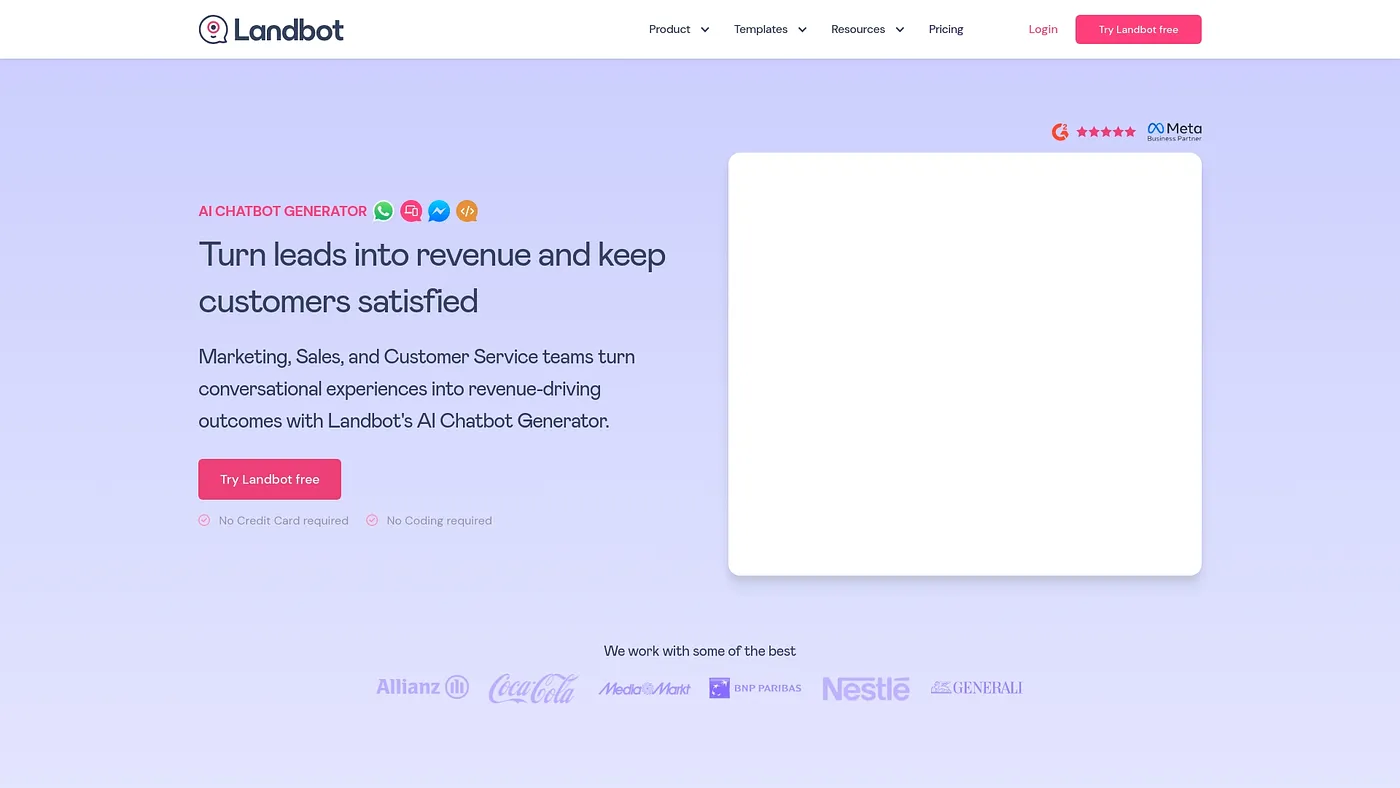 Screenshot of Landbot.io