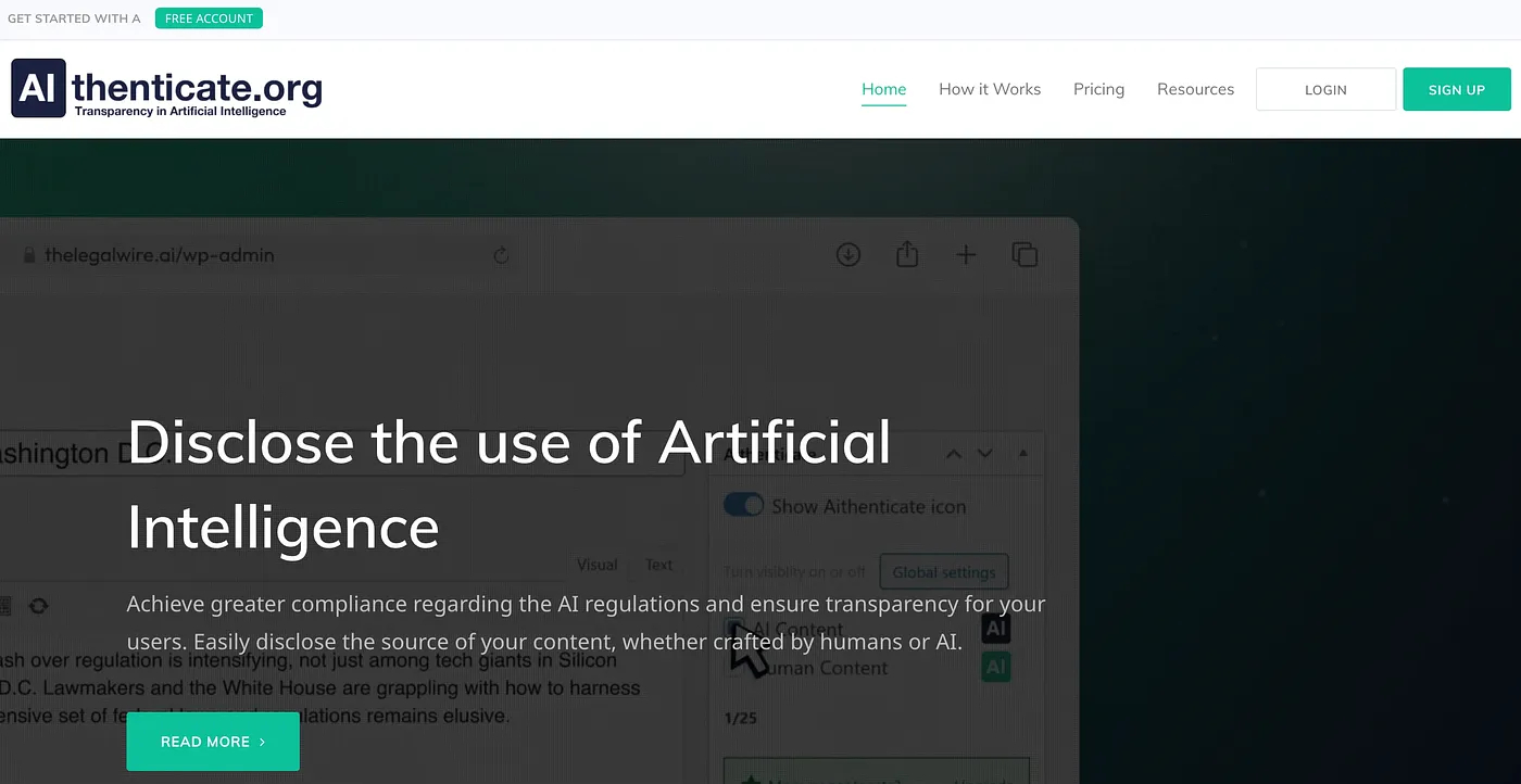 Screenshot of AIthenticate