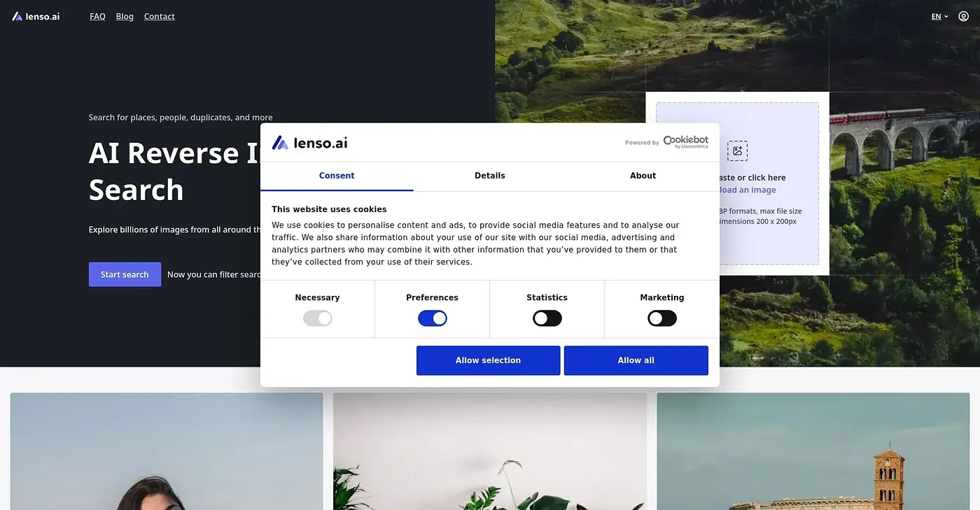 Screenshot of Lenso AI