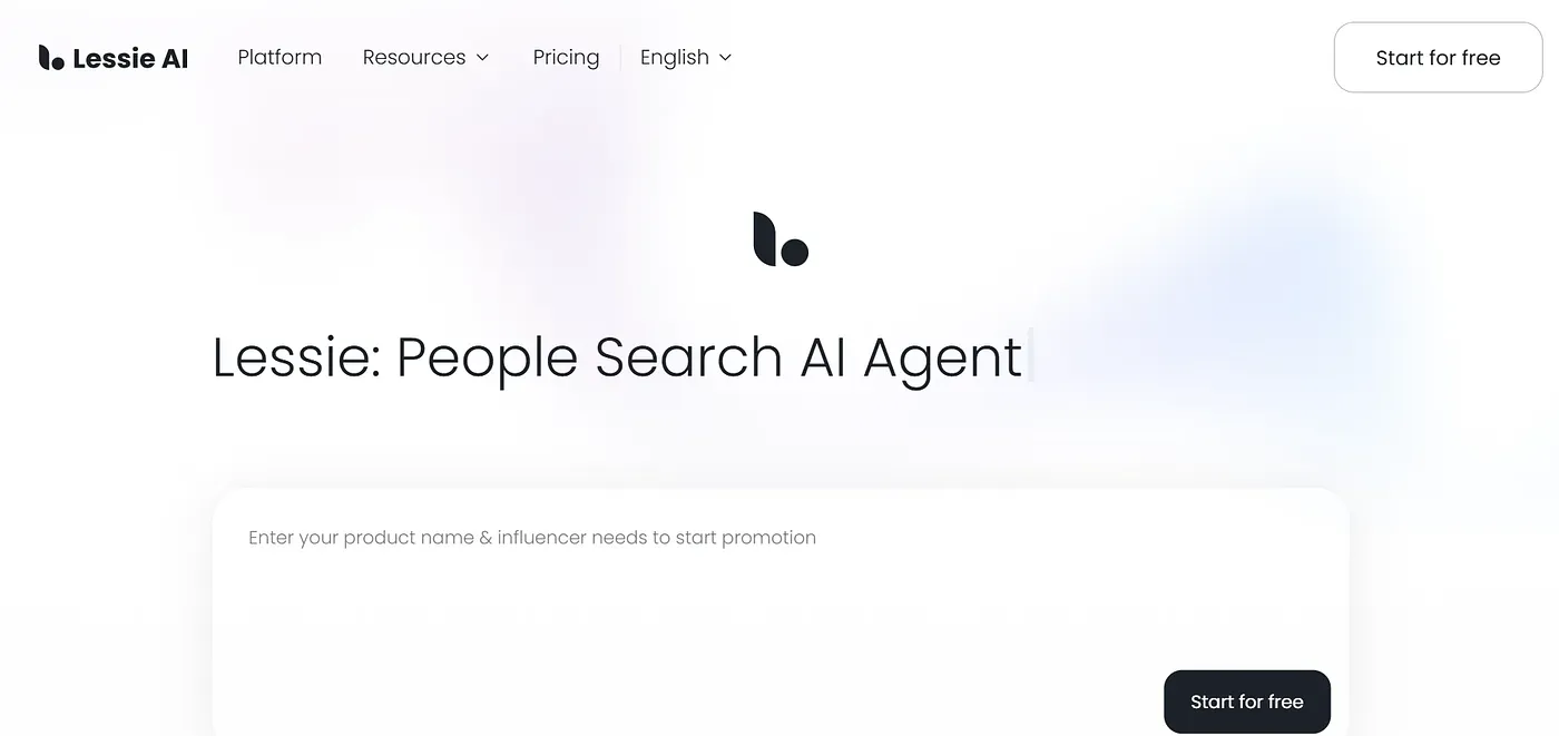 Screenshot of Lessie AI